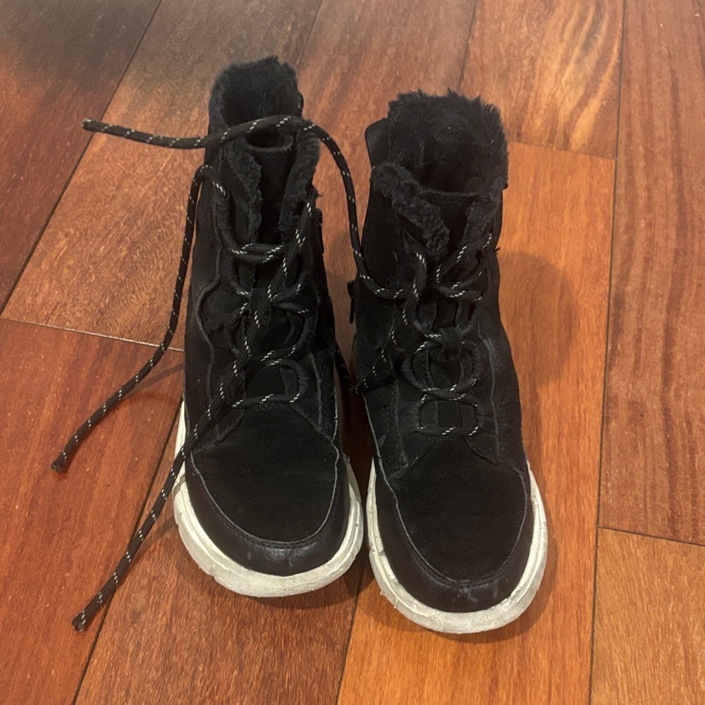Sorel Kids Black and White Winter Boots